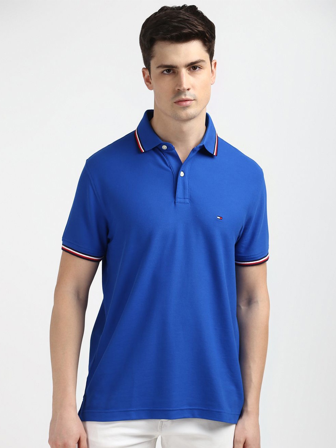 

Tommy Hilfiger Polo Collar Short Sleeves Cotton Regular Fit T-shirt, Blue