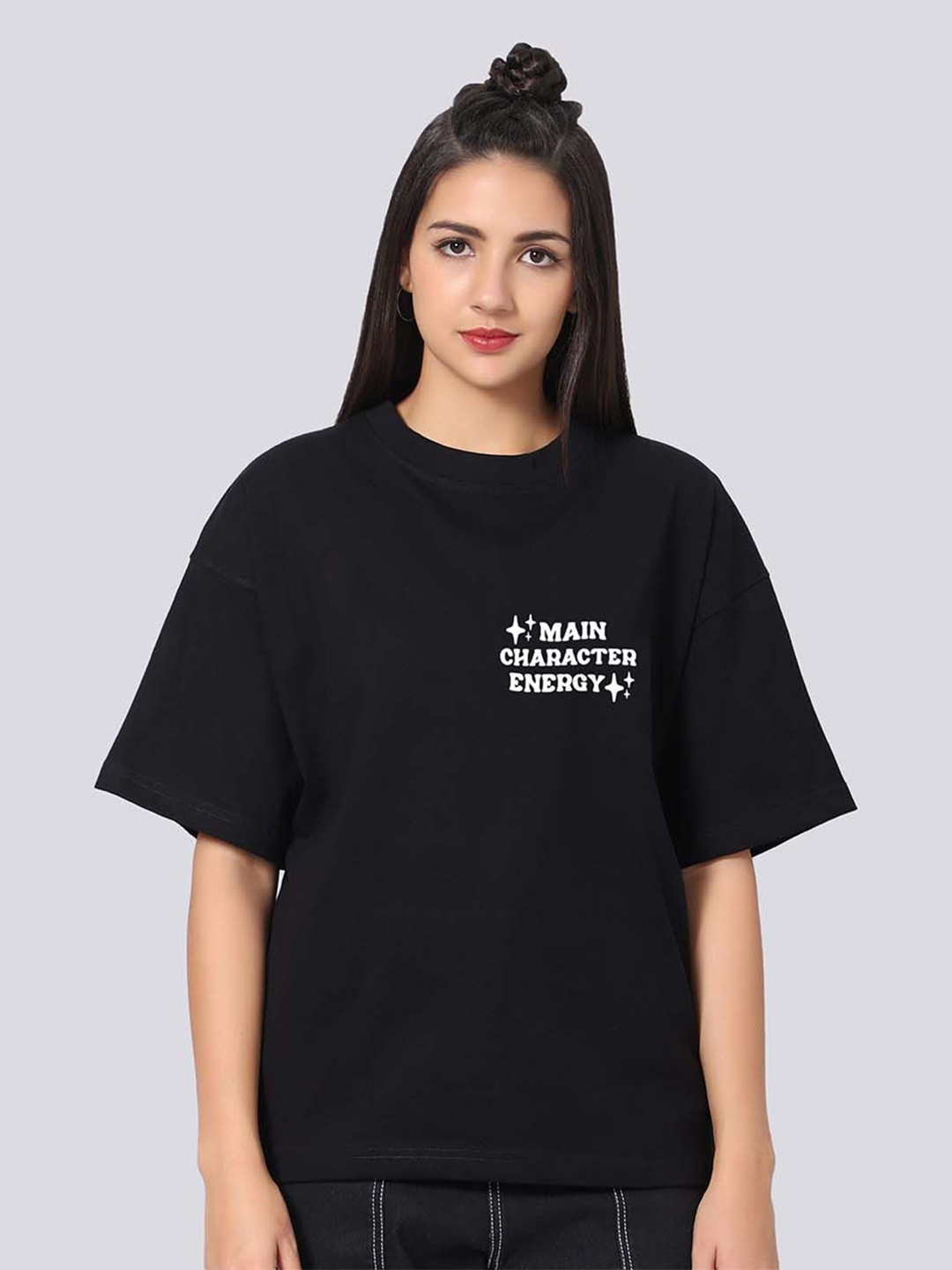 

Besick Women Typography Printed T-shirt, Black