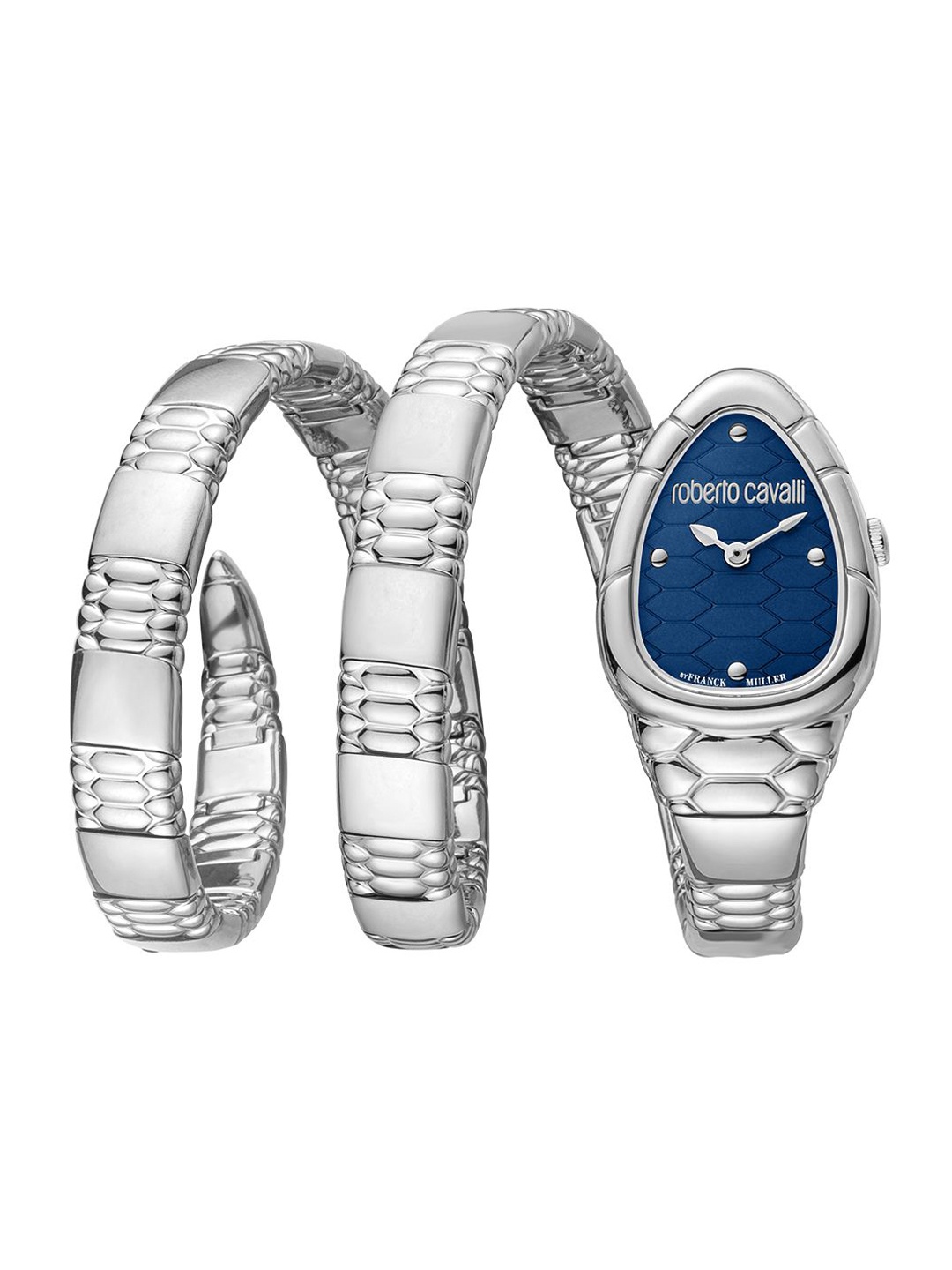 

Roberto Cavalli by Franck Muller Women Embellished Dial & Stainless Steel Wrap Around Straps Analogue Watch, Silver