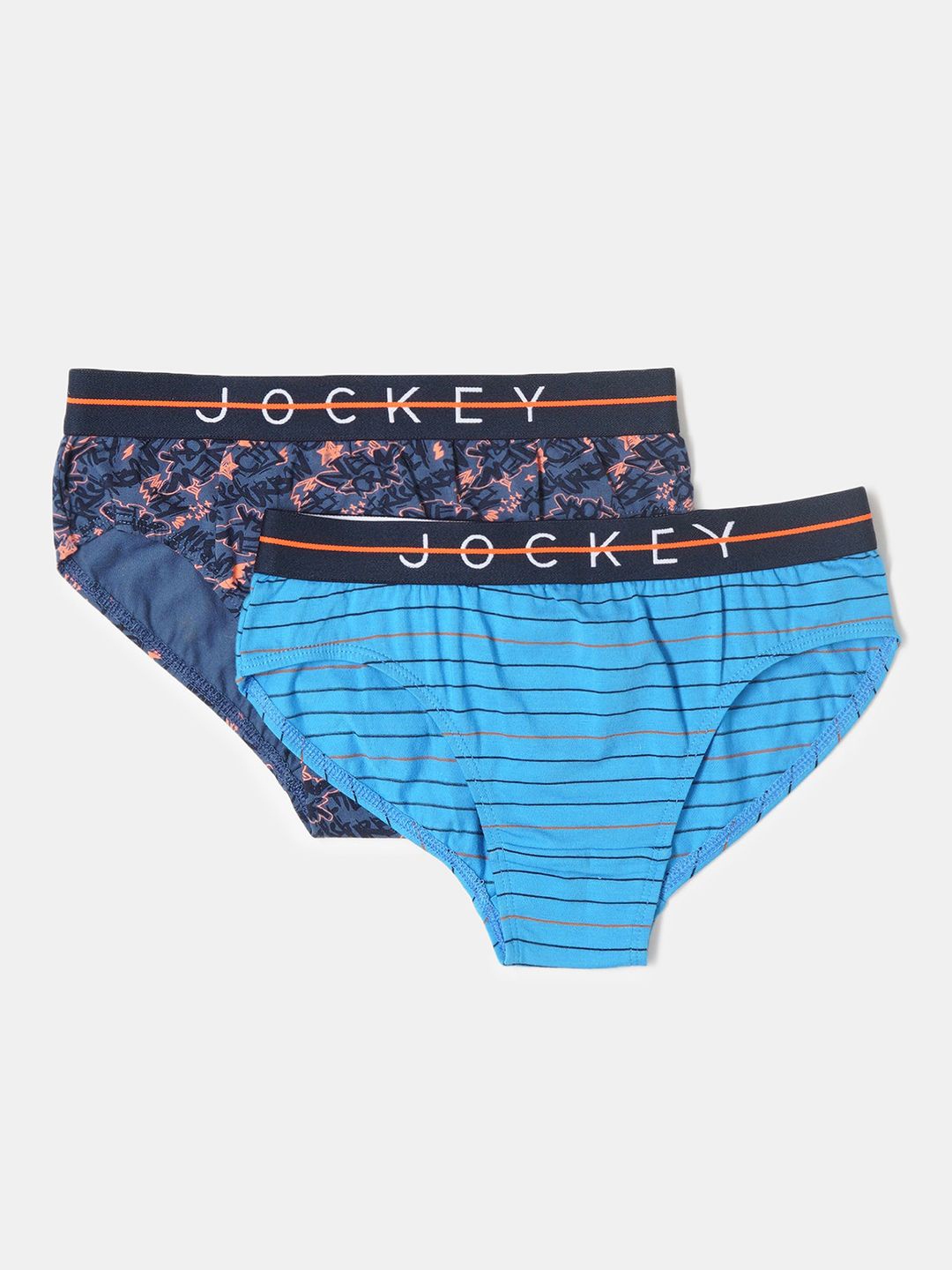 

Jockey Boys Pack of 2 Super Combed Cotton Printed Brief with Ultrasoft Waistband-NB01, Blue