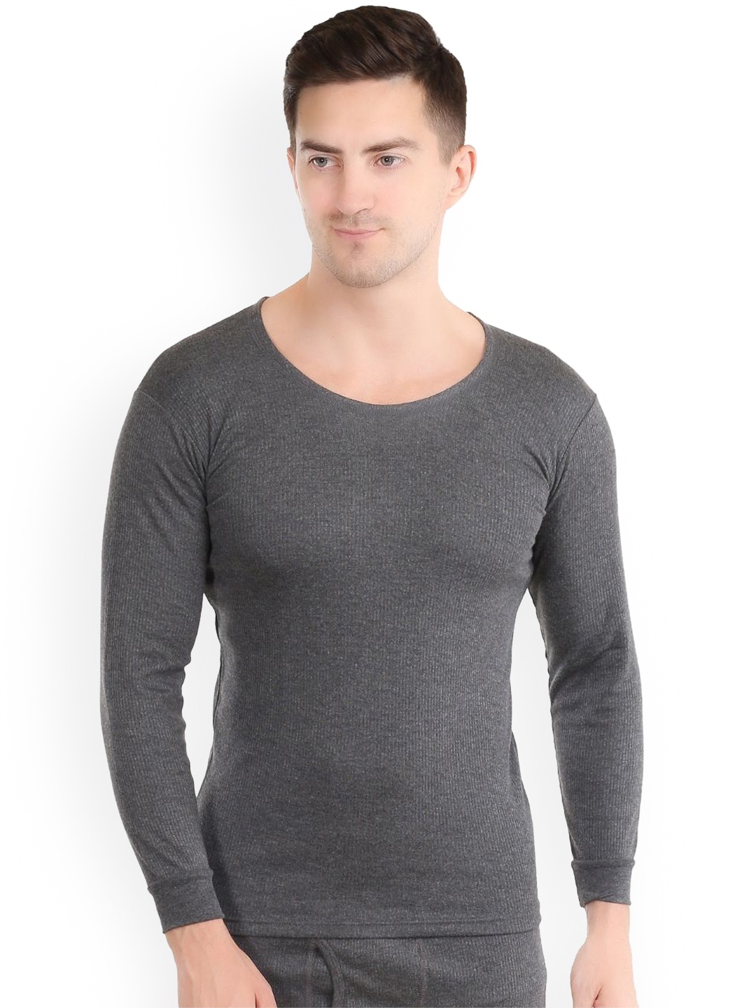 

Yuneek Heatmaxx Cotton Round Neck Thermal Top, Charcoal