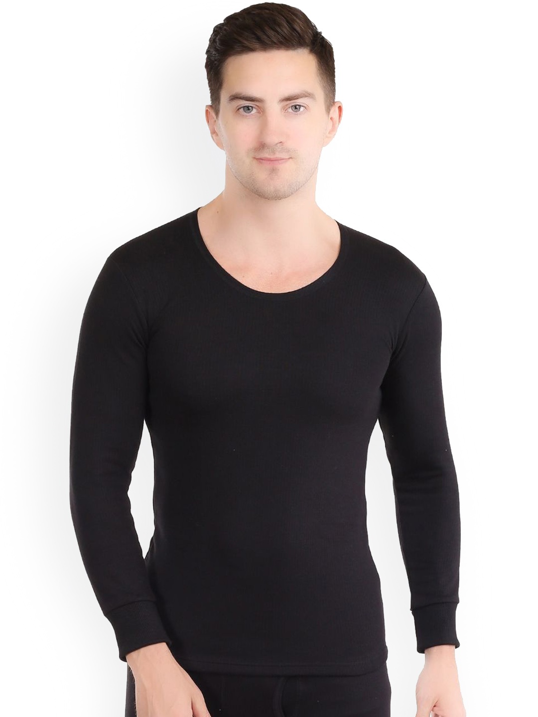 

Yuneek Round Neck Full Sleeve Skin Friendly Winter Wear Thermal Top, Black