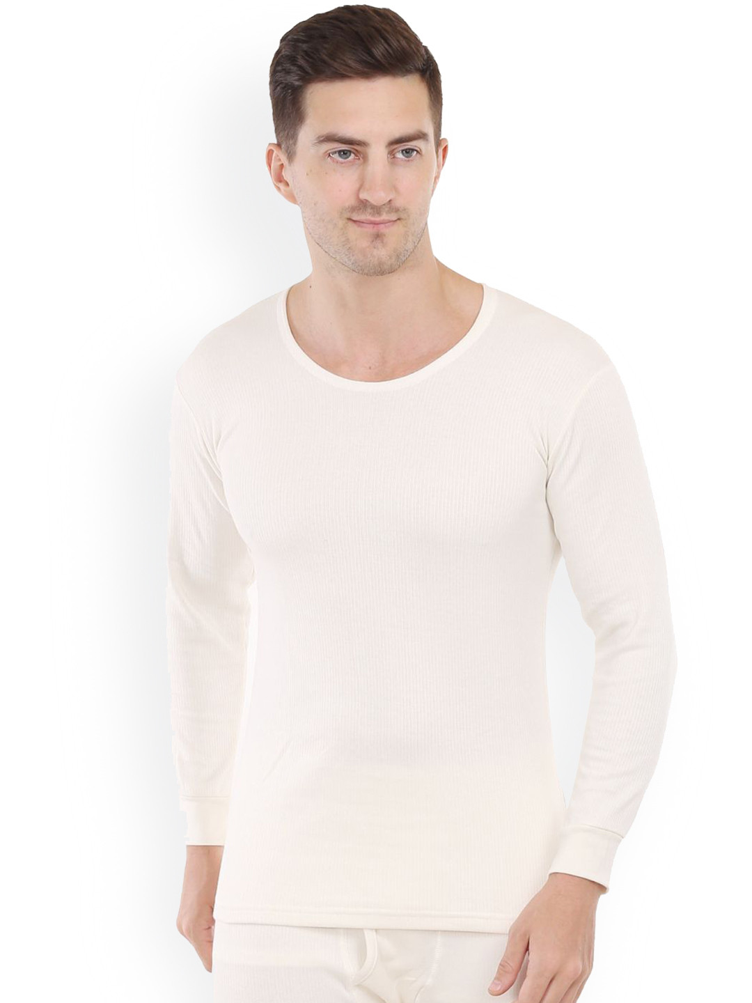 

Yuneek Heatmaxx Round Neck Full Sleeve Skin Friendly Winter Wear Thermal Top, Off white