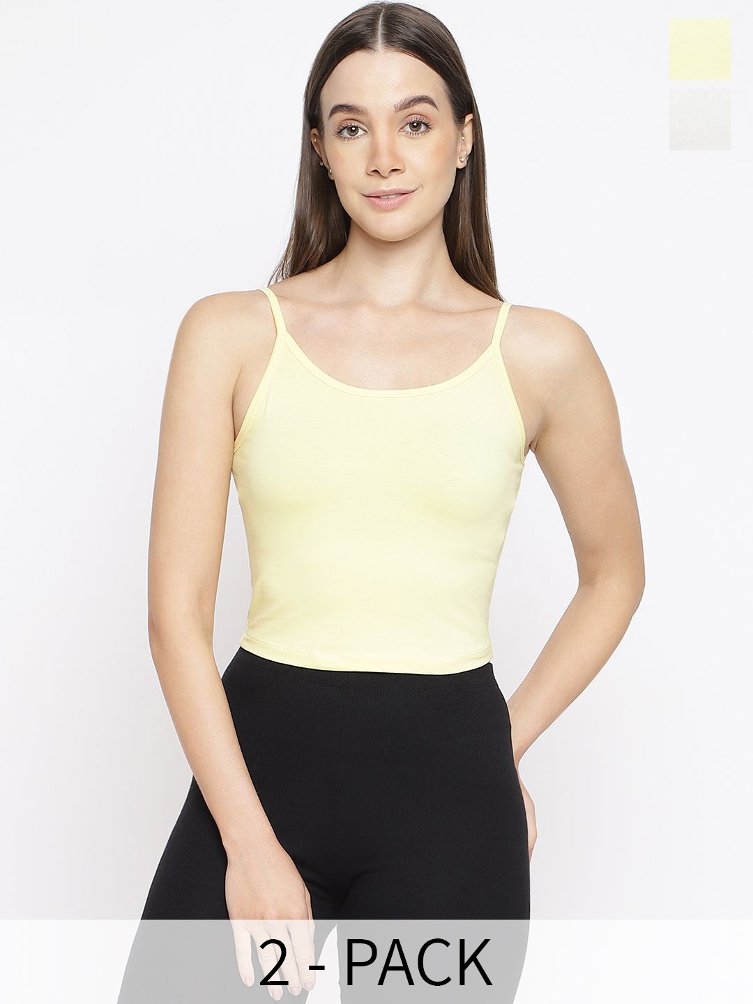 

La Intimo Women Pack Of 3 Non Padded Camisoles, Cream