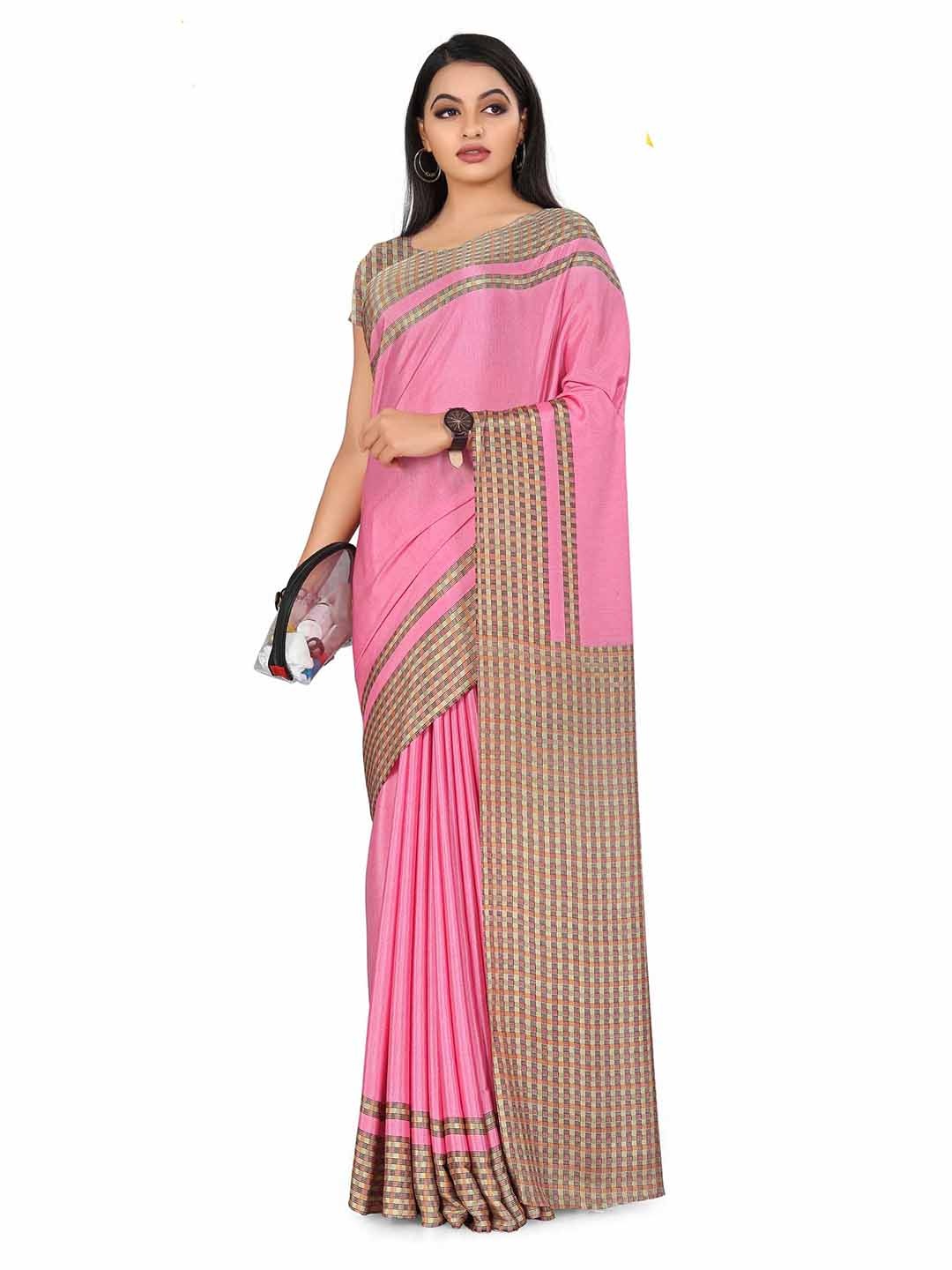 

MIRAAN Art Silk Saree, Pink