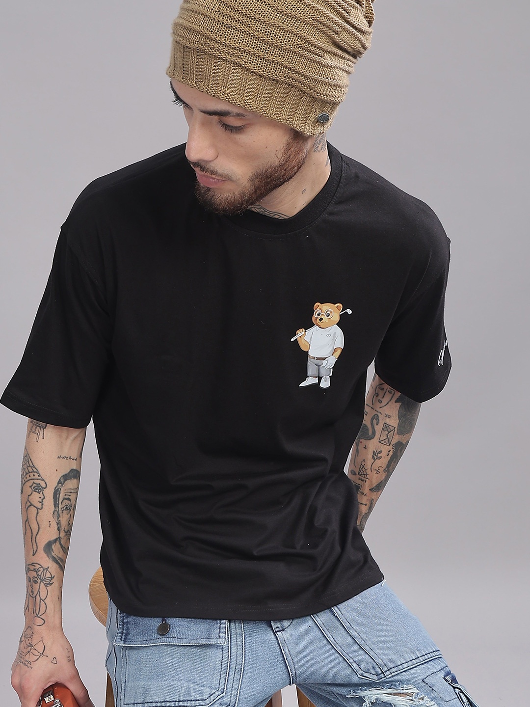 

OG For Real Graphic Printed Drop-Shoulder Sleeves Pure Cotton Oversized T-Shirt, Green