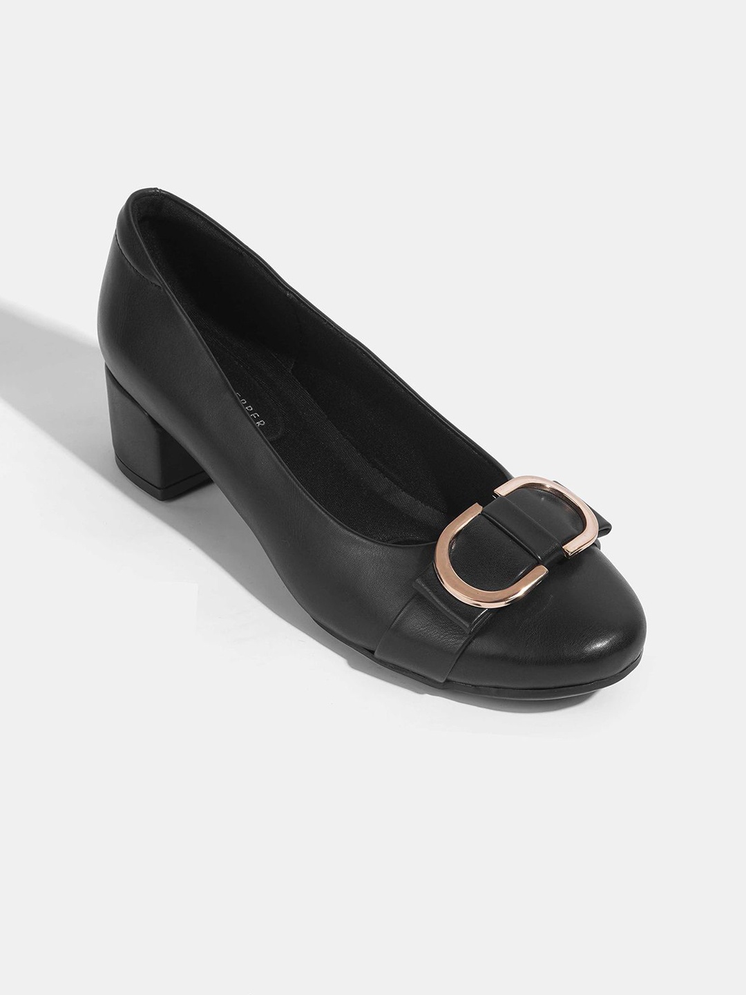 

LEMON & PEPPER Work Block Pumps with Bows, Black