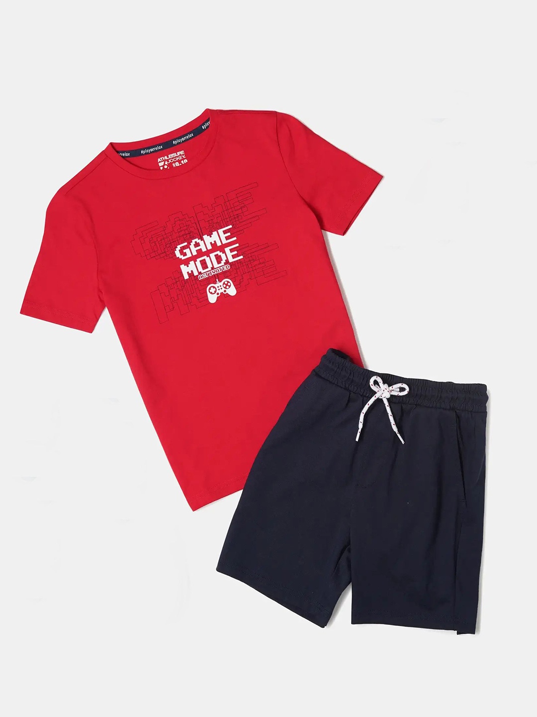 

Jockey Boy Super Combed Cotton Printed Tshirt & Shorts Set-AB52, Assorted