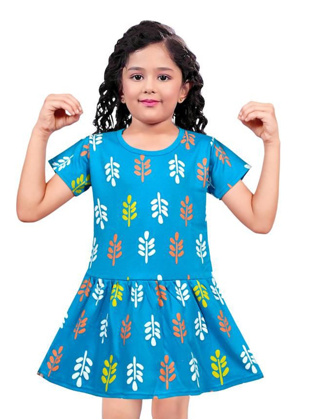 

BAESD Girls Above knee A-Line Floral Dress, Blue