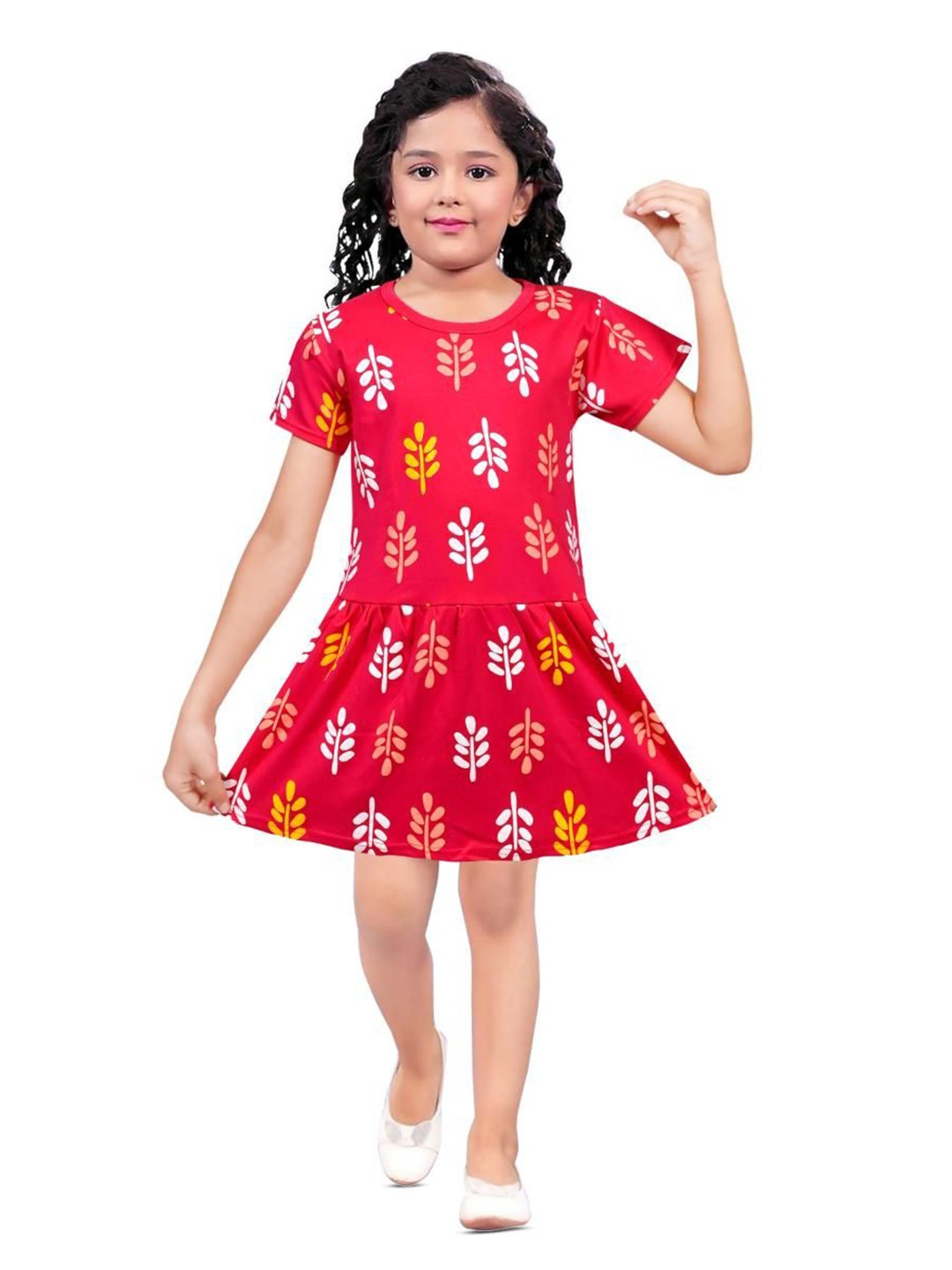 

BAESD Above knee A-Line Floral Dress, Red