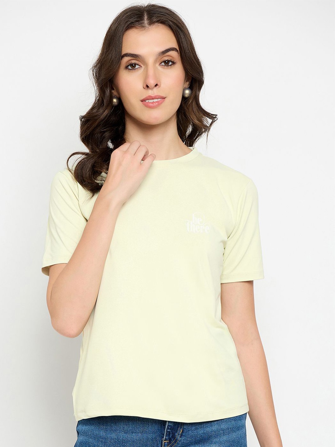 

Camey Round Neck Short Sleeves Cotton Slim Fit T-shirt, Green