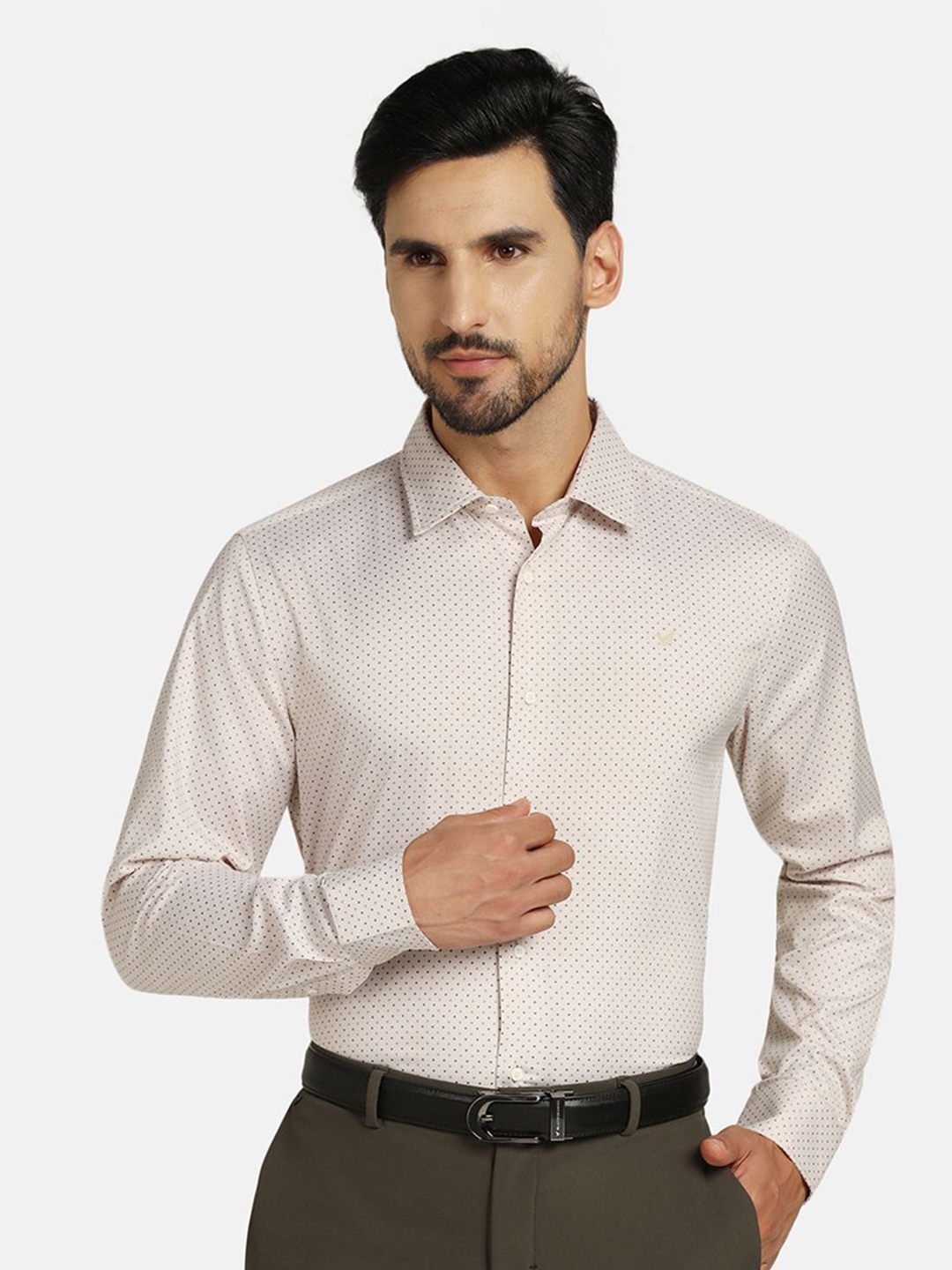 

Blackberrys TechPro Men Brown Printed Formal Shirts