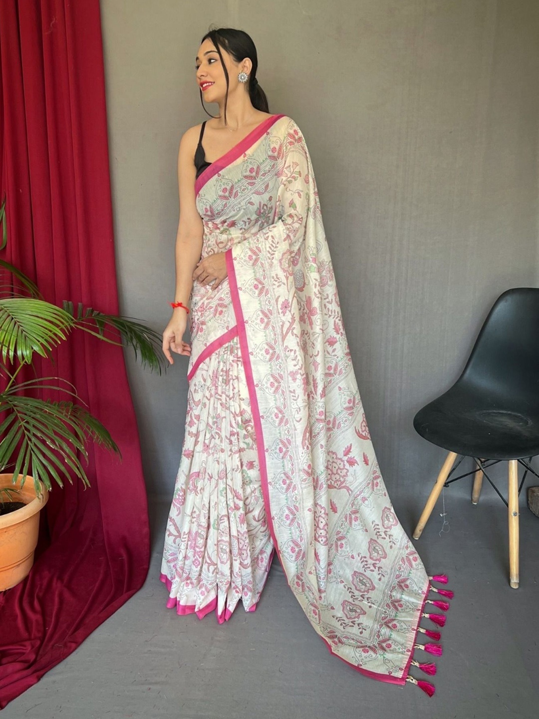 

Panzora Kalamkari Saree, Pink