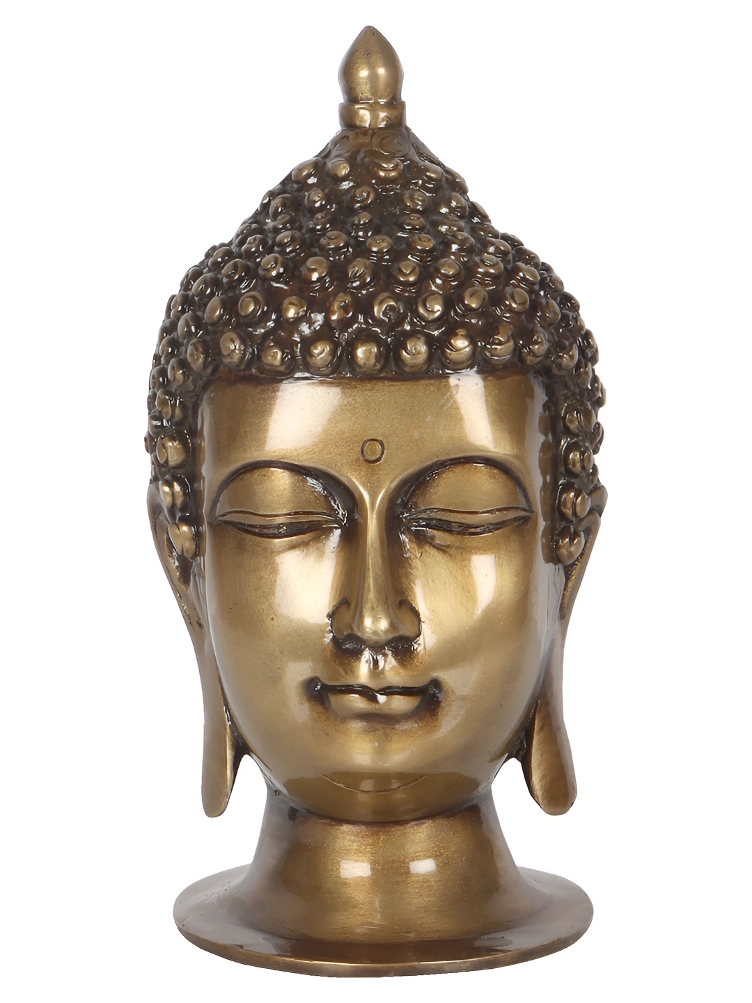 

Two Moustaches Brown Brass Buddha Head Showpiece