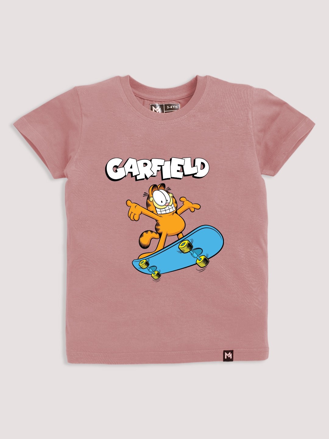 

YK X Minute Mirth Boys Garfield Printed Pure Cotton T-shirt, Nude