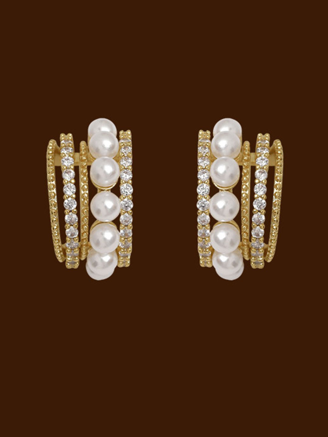 

FIMBUL Circular Studs Earrings, Gold