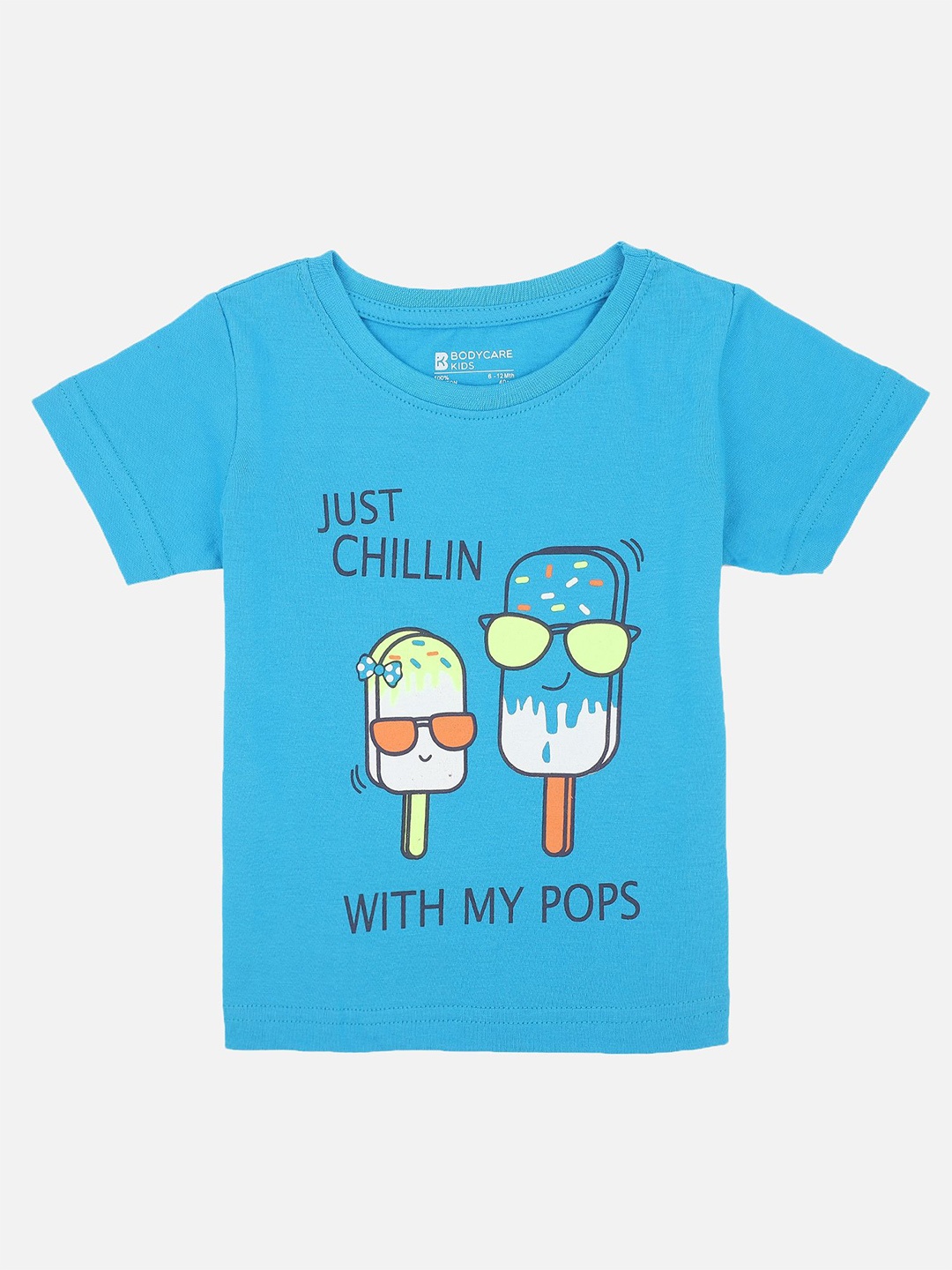 

Bodycare Girls Graphic Printed Cotton T-shirt, Blue