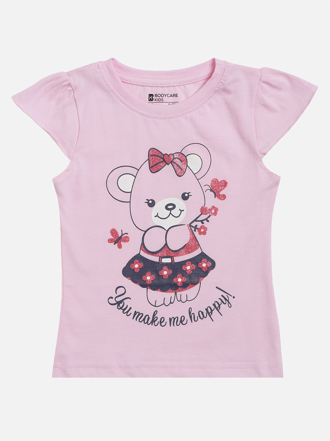 

Bodycare Girls Graphic Printed Cotton T-shirt, Pink
