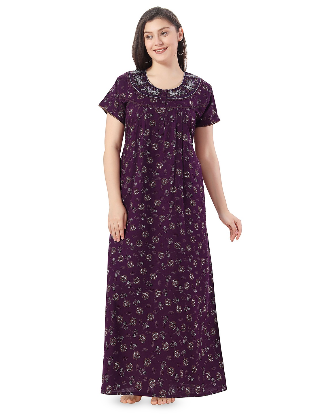 

Soulemo Printed Maxi Nightdress, Violet