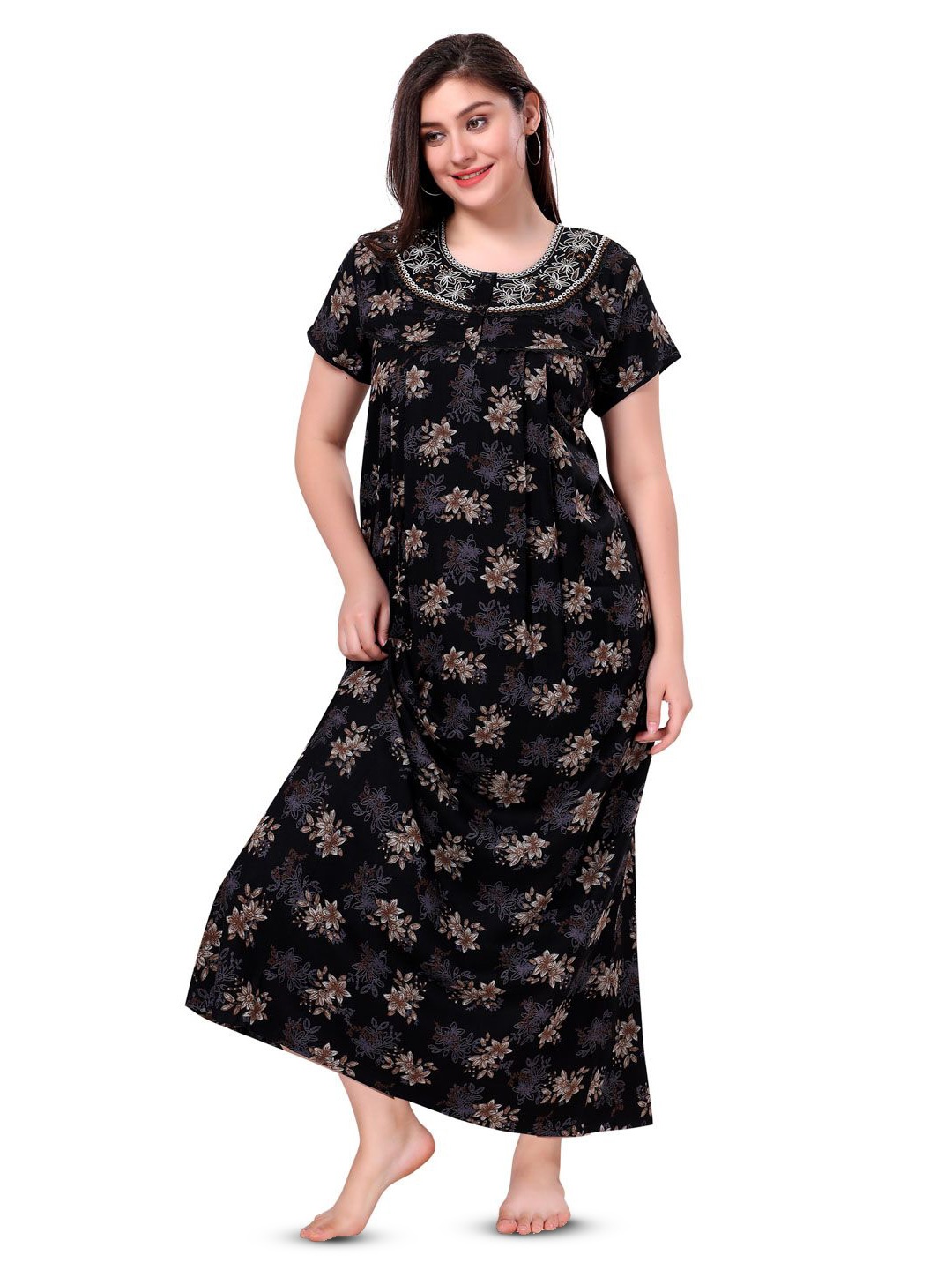 

Soulemo Printed Maxi Nightdress, Black