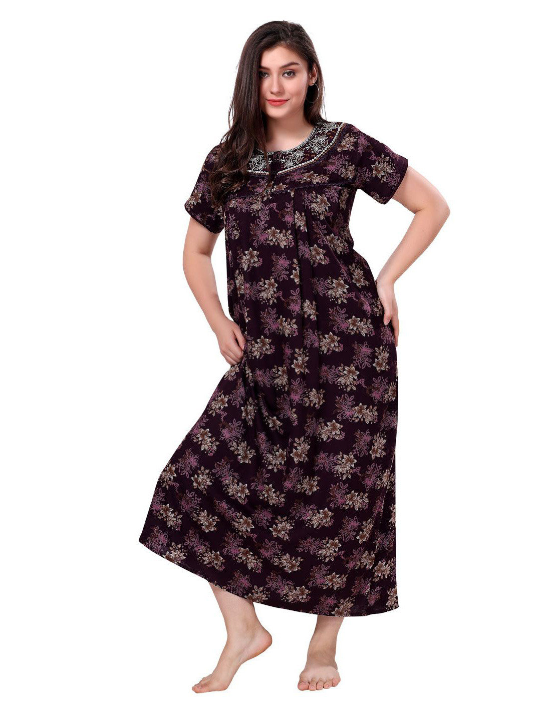 

Soulemo Printed Maxi Nightdress, Purple