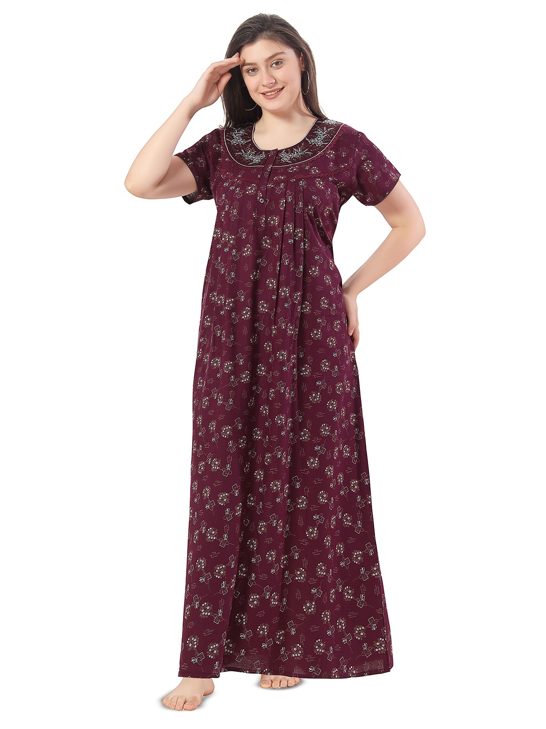 

Soulemo Printed Maxi Nightdress, Purple