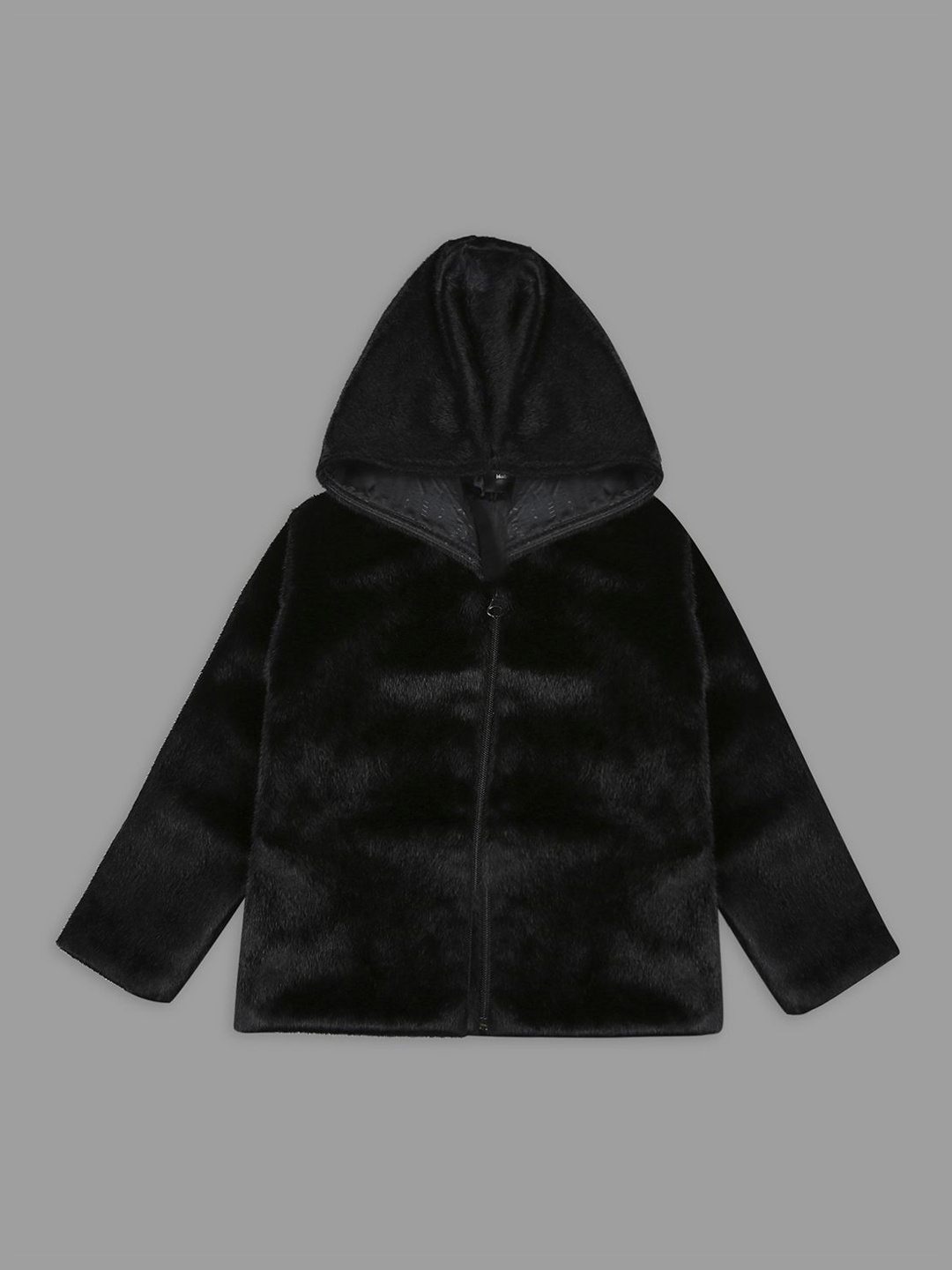 

Actuel Girls Checked Longline Tailored Jacket with Embroidered, Black