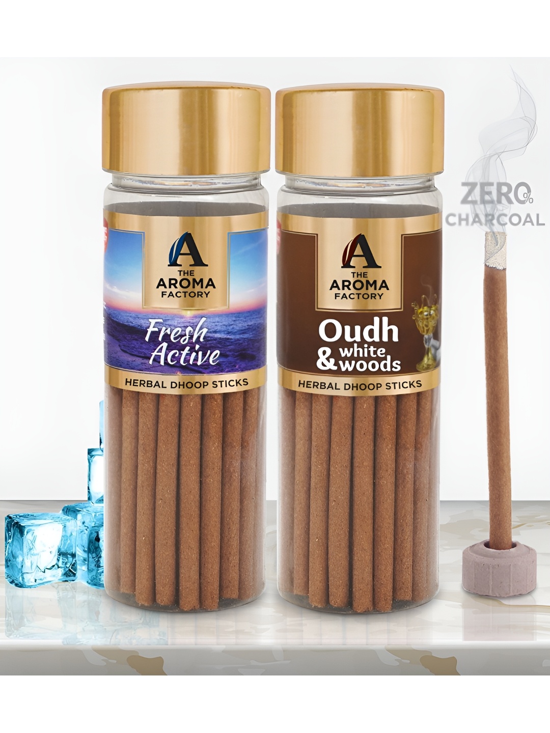 

The Aroma Factory 2-Pcs Brown Fresh Active, Oudh & White Wood Dhoopbattis