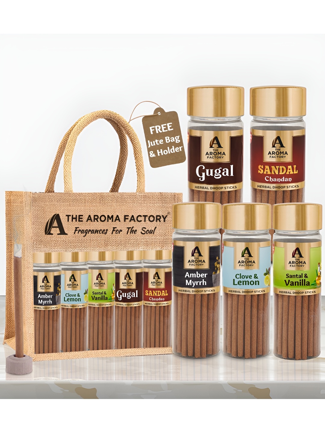 

The Aroma Factory Brown 5 Pieces Herbal Dhoop Sticks