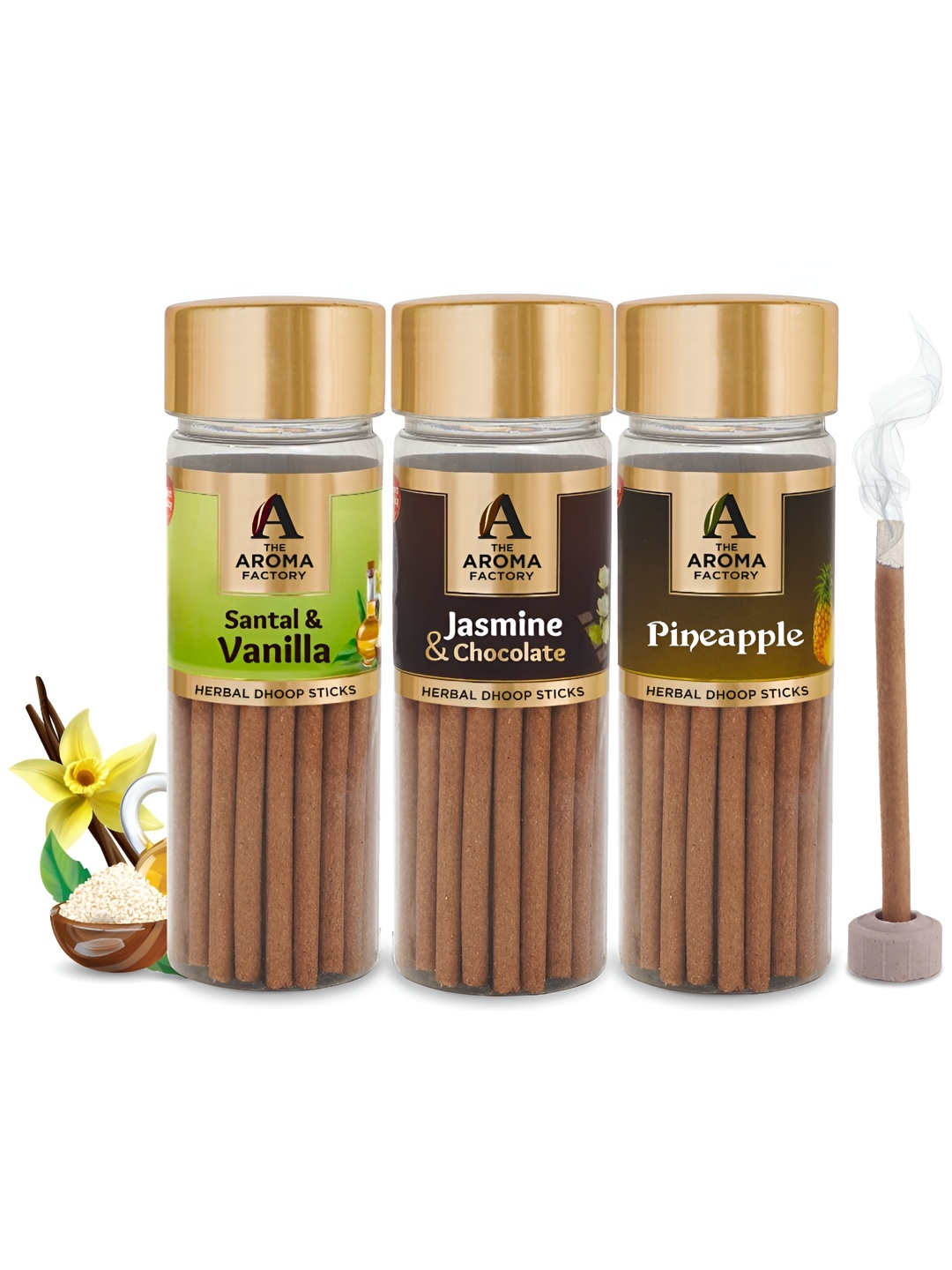 

The Aroma Factory Brown 3 Pieces Herbal Dhoop Sticks