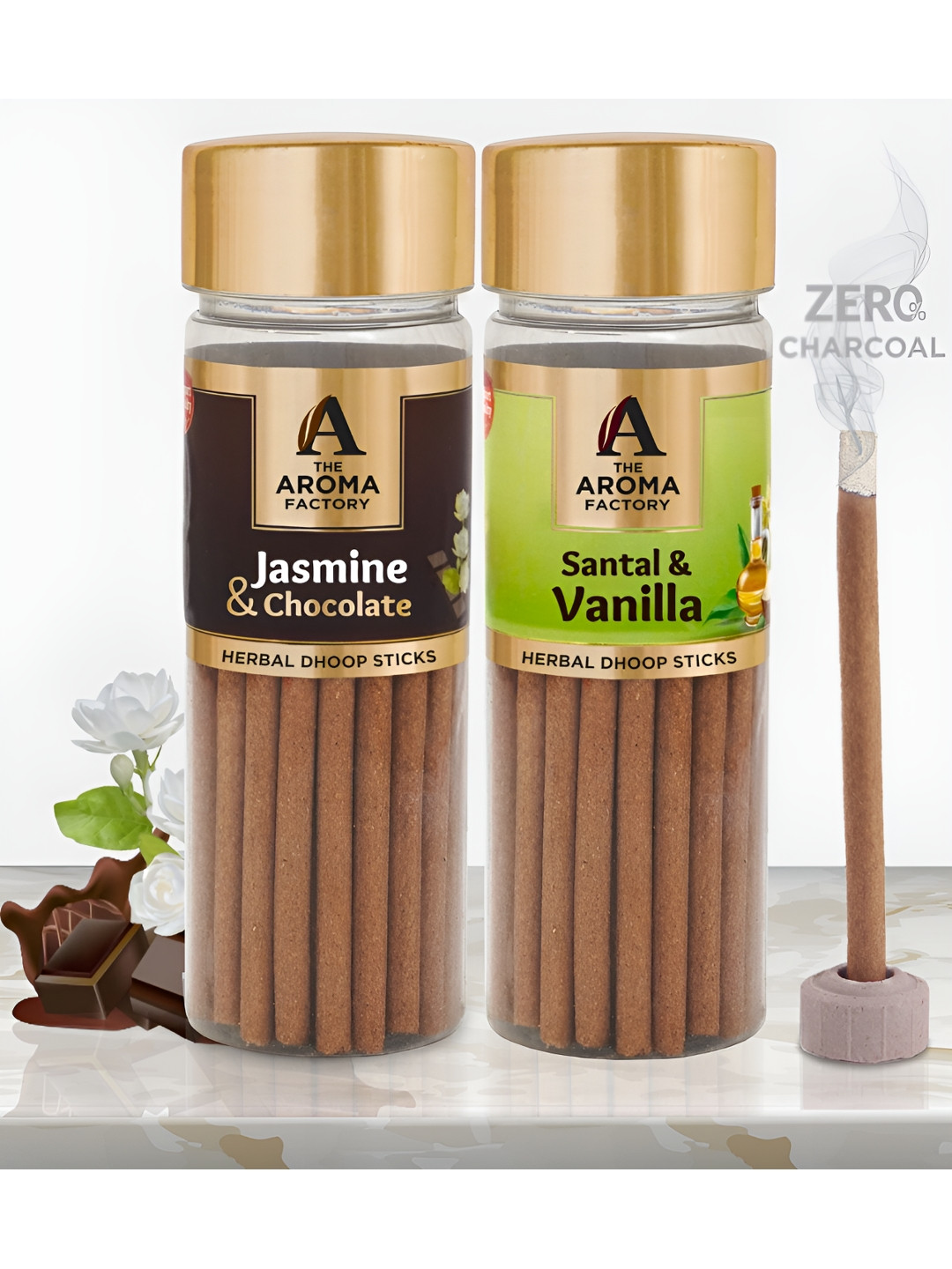 

The Aroma Set of 2 Wooden Incense Stick, Brown