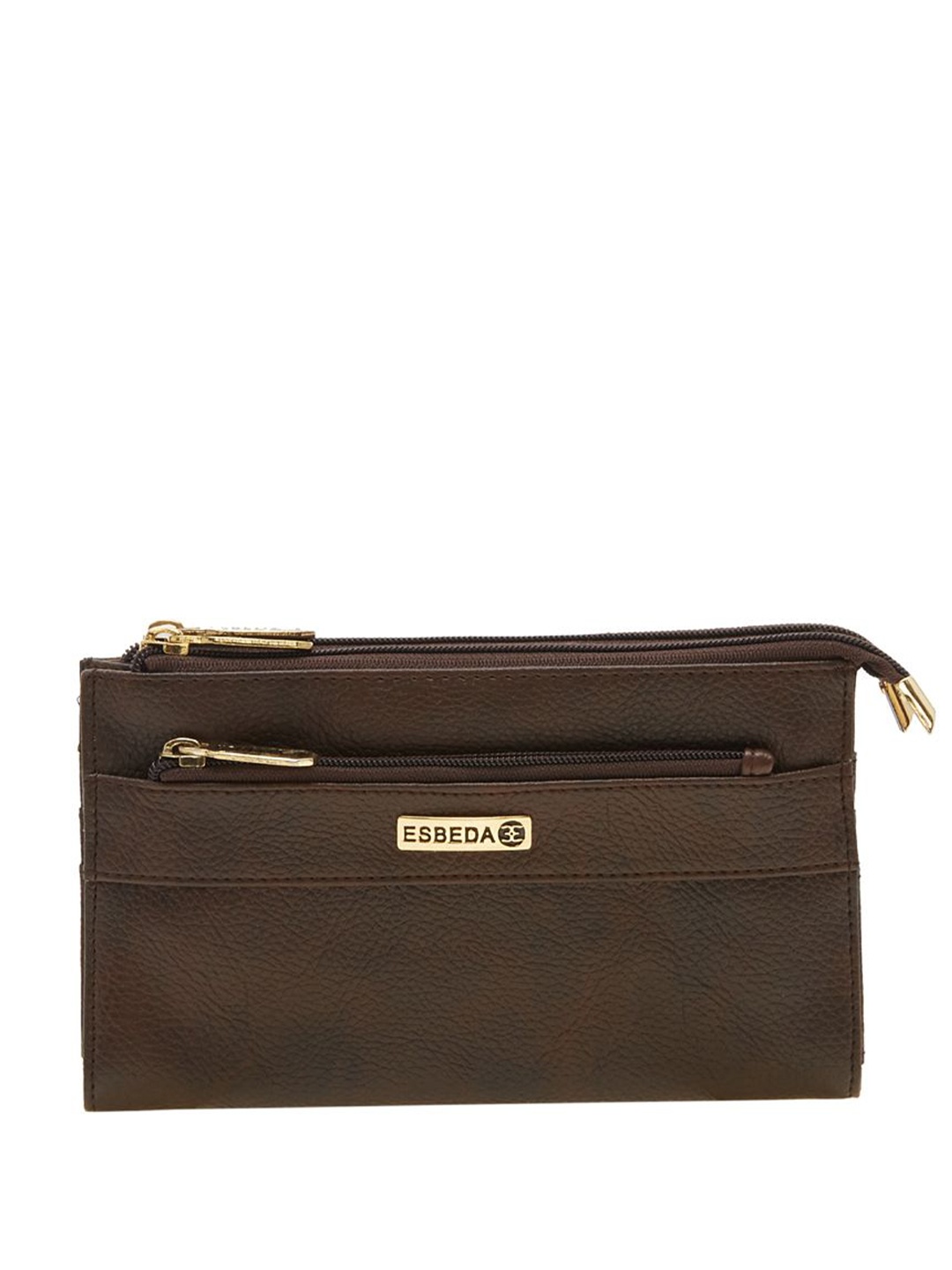 

ESBEDA Women Textured Two Fold Wallet, Brown