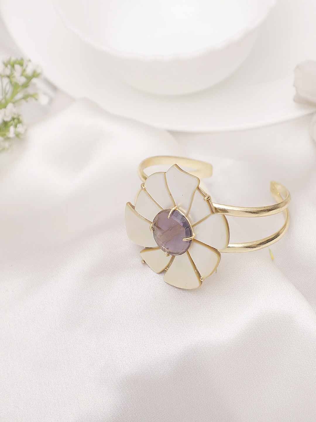 

XAGO Gold-Plated Mother of Pearl Cuff Bracelet