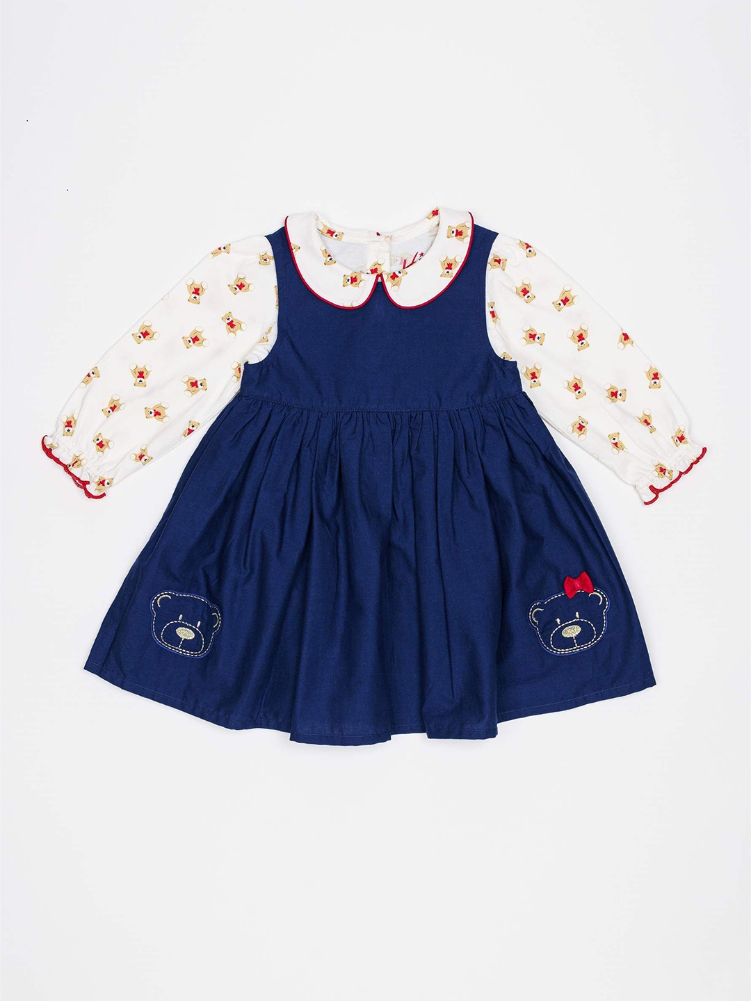 

H By Hamleys Girls Round Neck A-Line Dress, Blue