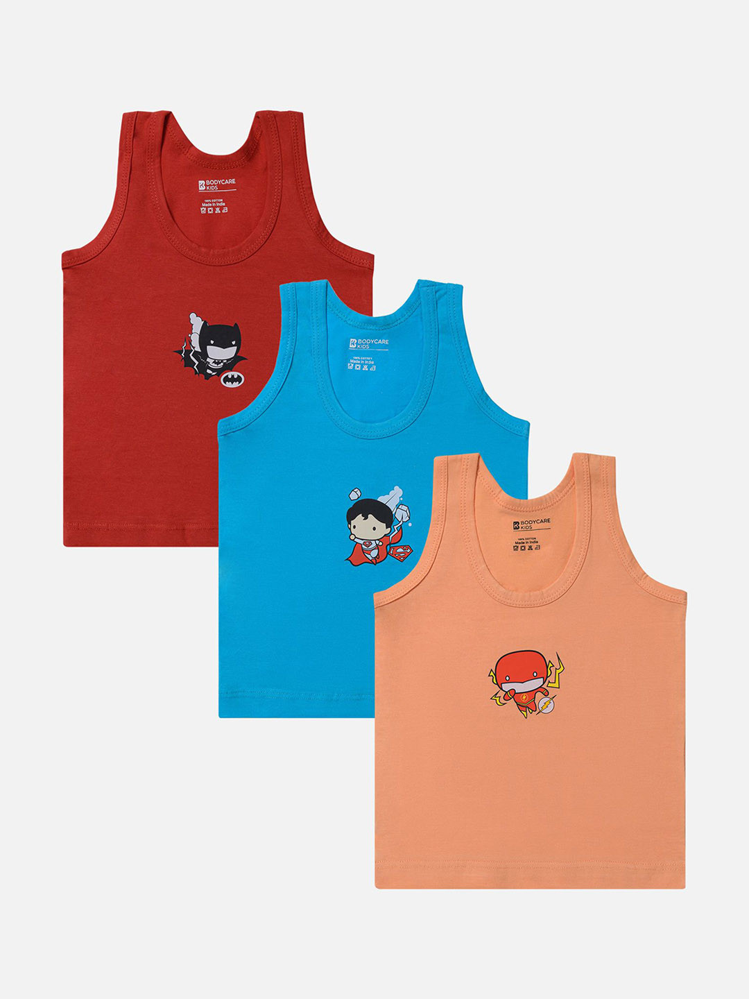 

Bodycare Kids Infants Pack Of 3 Printed Cotton Assorted Basic Vests IIBW1194-PK001