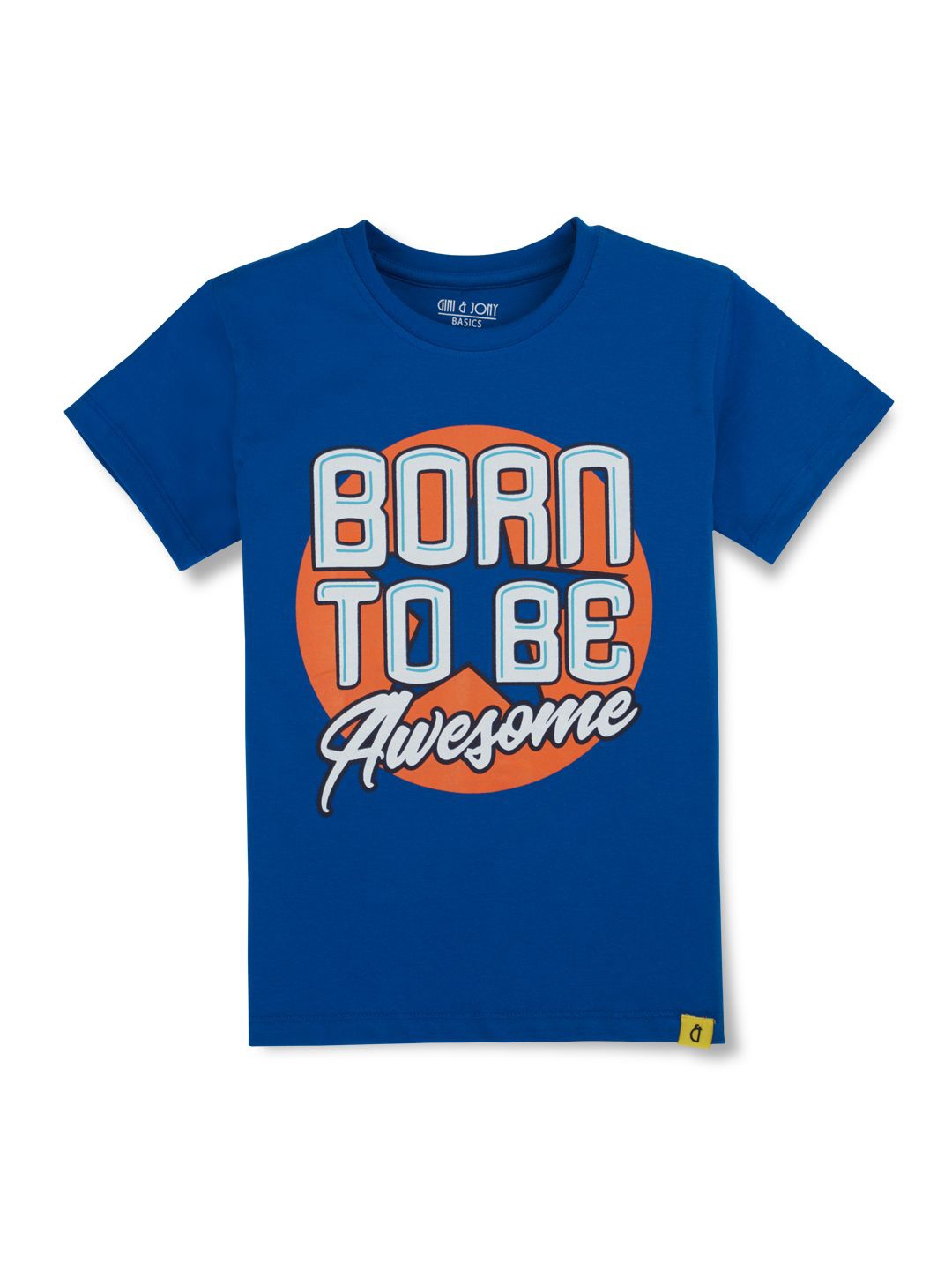 

Gini and Jony Boys Typography Printed Round Neck Cotton T-shirt, Blue