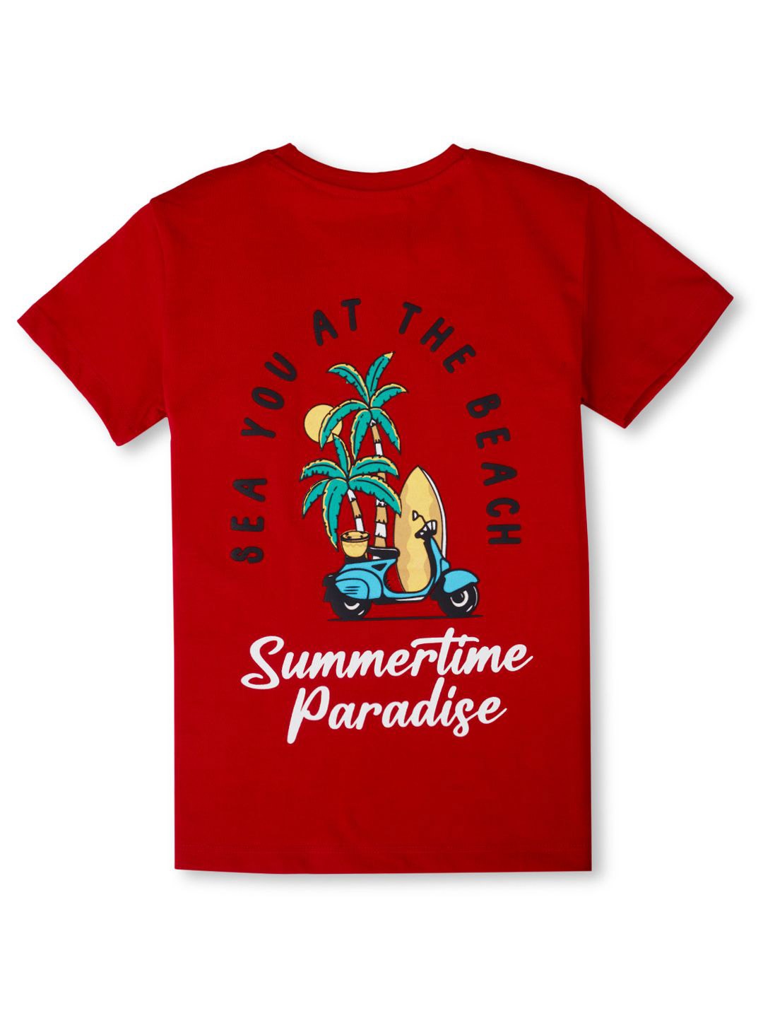 

Gini and Jony Boys Graphic Printed Round Neck Cotton T-shirt, Red