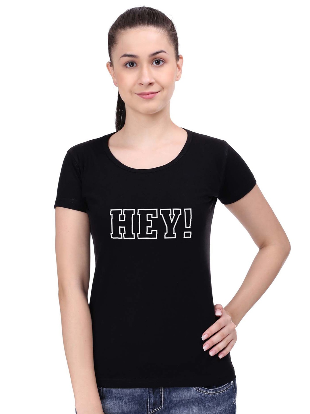 

STATUS MANTRA Typography Printed Round Neck Pure Cotton T-shirt, Black