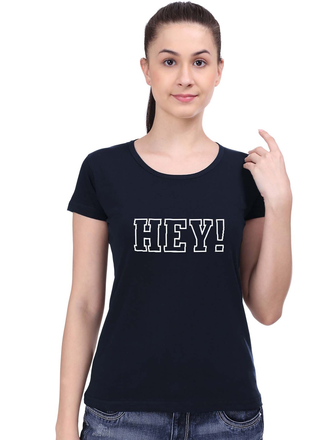 

STATUS MANTRA Typography Printed Pure Cotton T-shirt, Navy blue