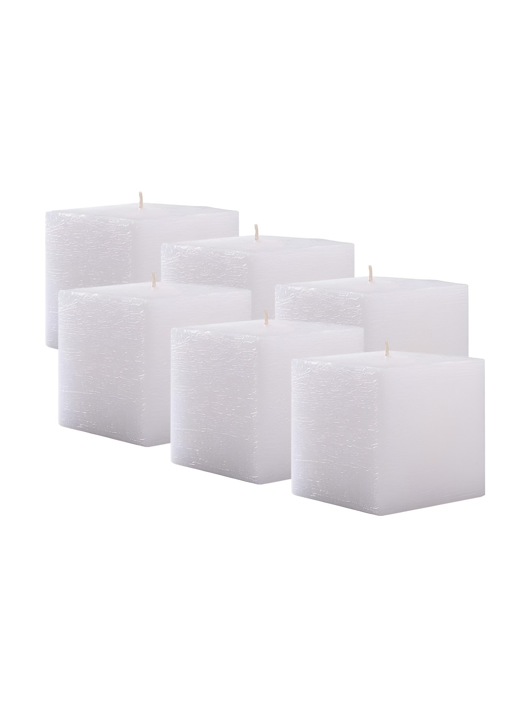 

atorakushon White 6 Pieces Vanilla Scented Square Pillar Candles