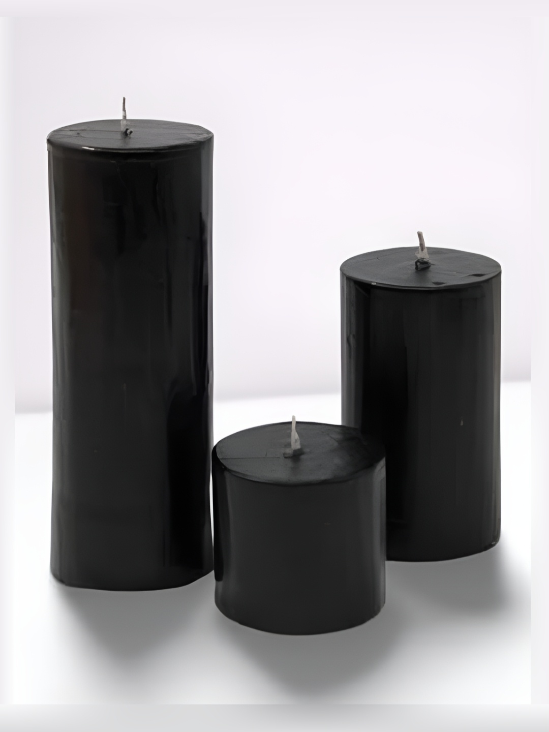 

atorakushon Black Set Of 3 Jasmine Scented Pillar Candles