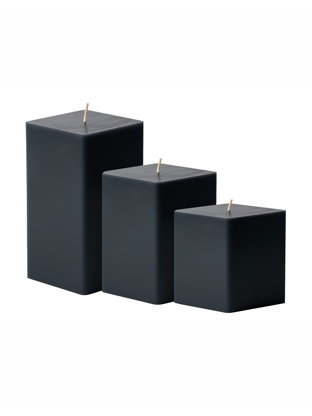 

atorakushon Black 3 Pieces Jasmine Scented Square Pillar Candles