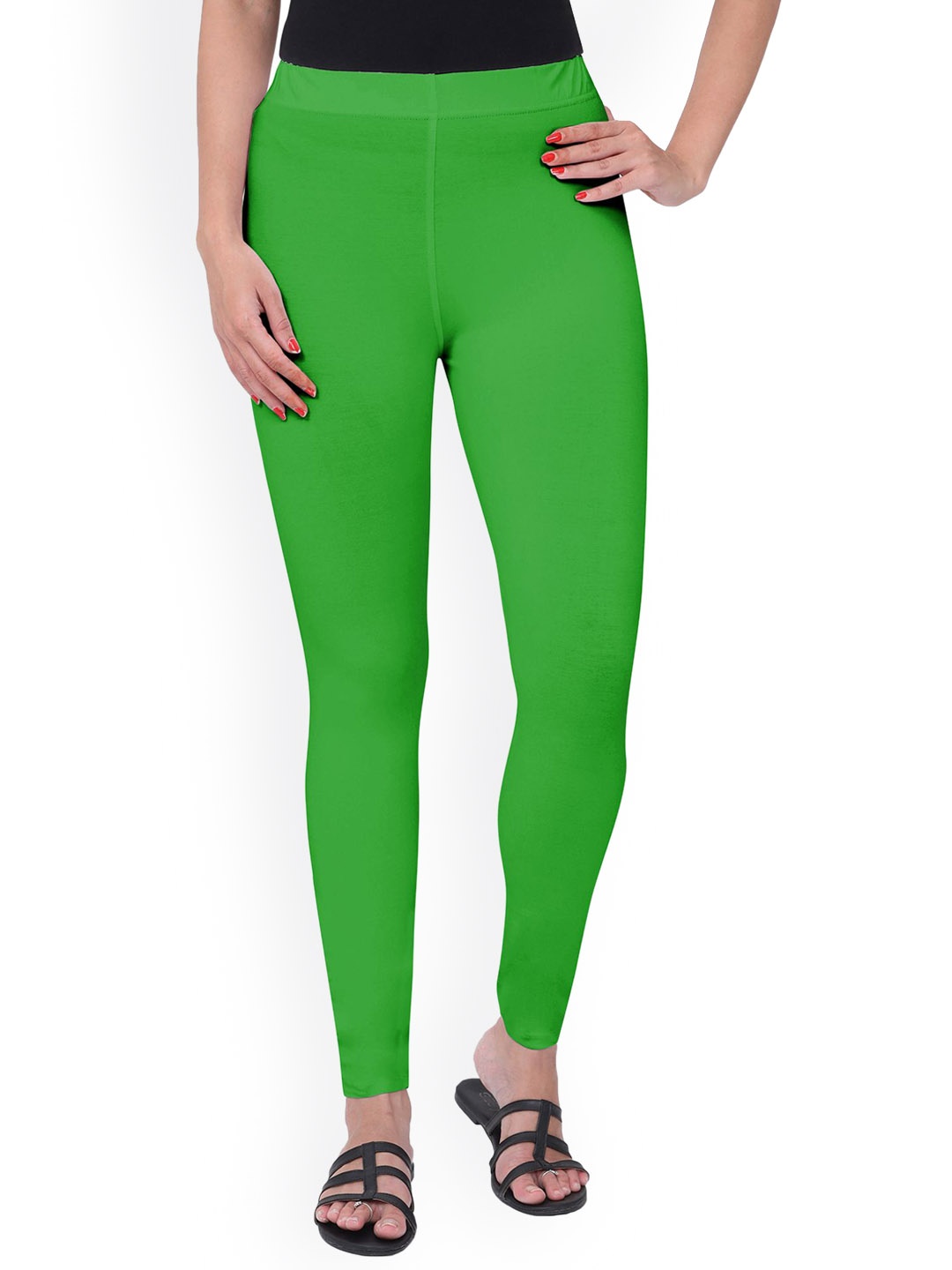 

MIRAAN Ankle-Length Cotton Leggings, Green