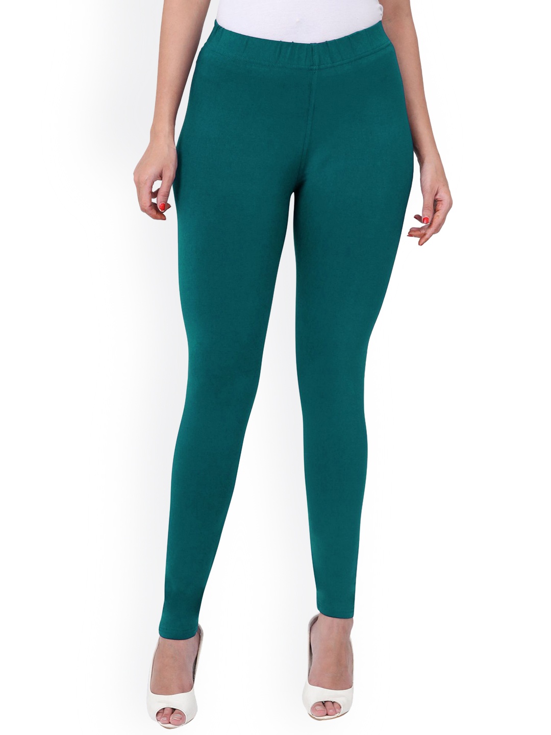 

MIRAAN Knitted Ankle-Length Leggings, Green