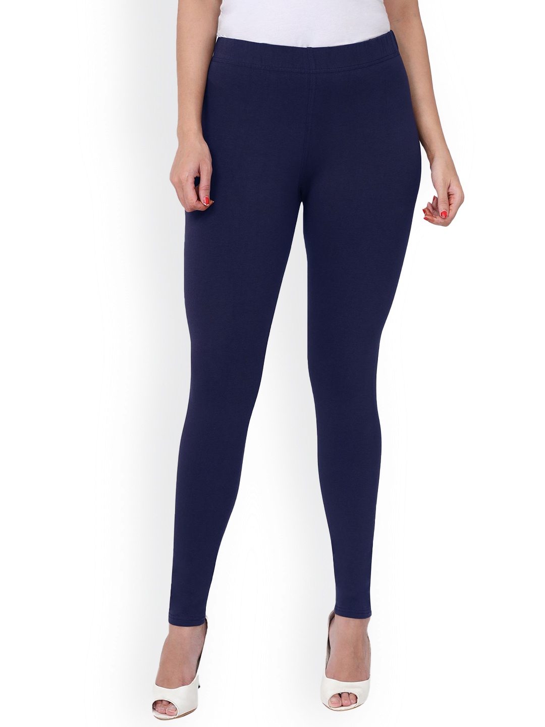 

MIRAAN Ankle-Length Cotton Leggings, Navy blue