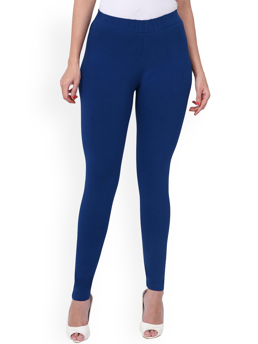 

MIRAAN Knitted Ankle-Length Leggings, Blue
