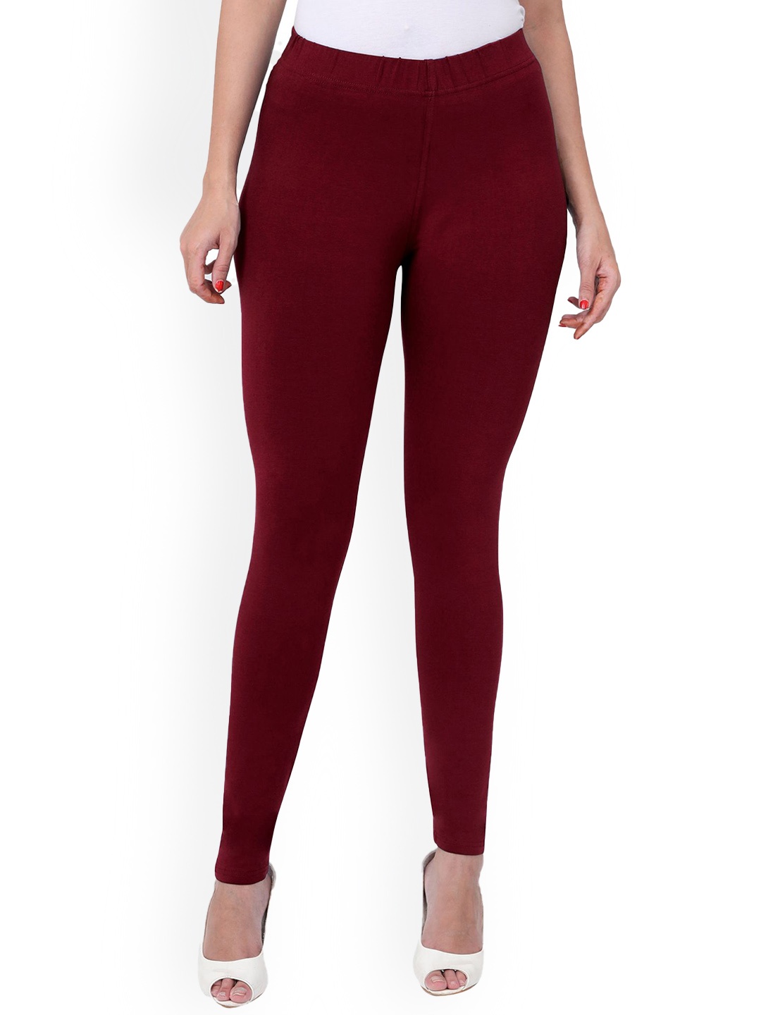 

MIRAAN Women Ankle-Length Leggings, Maroon