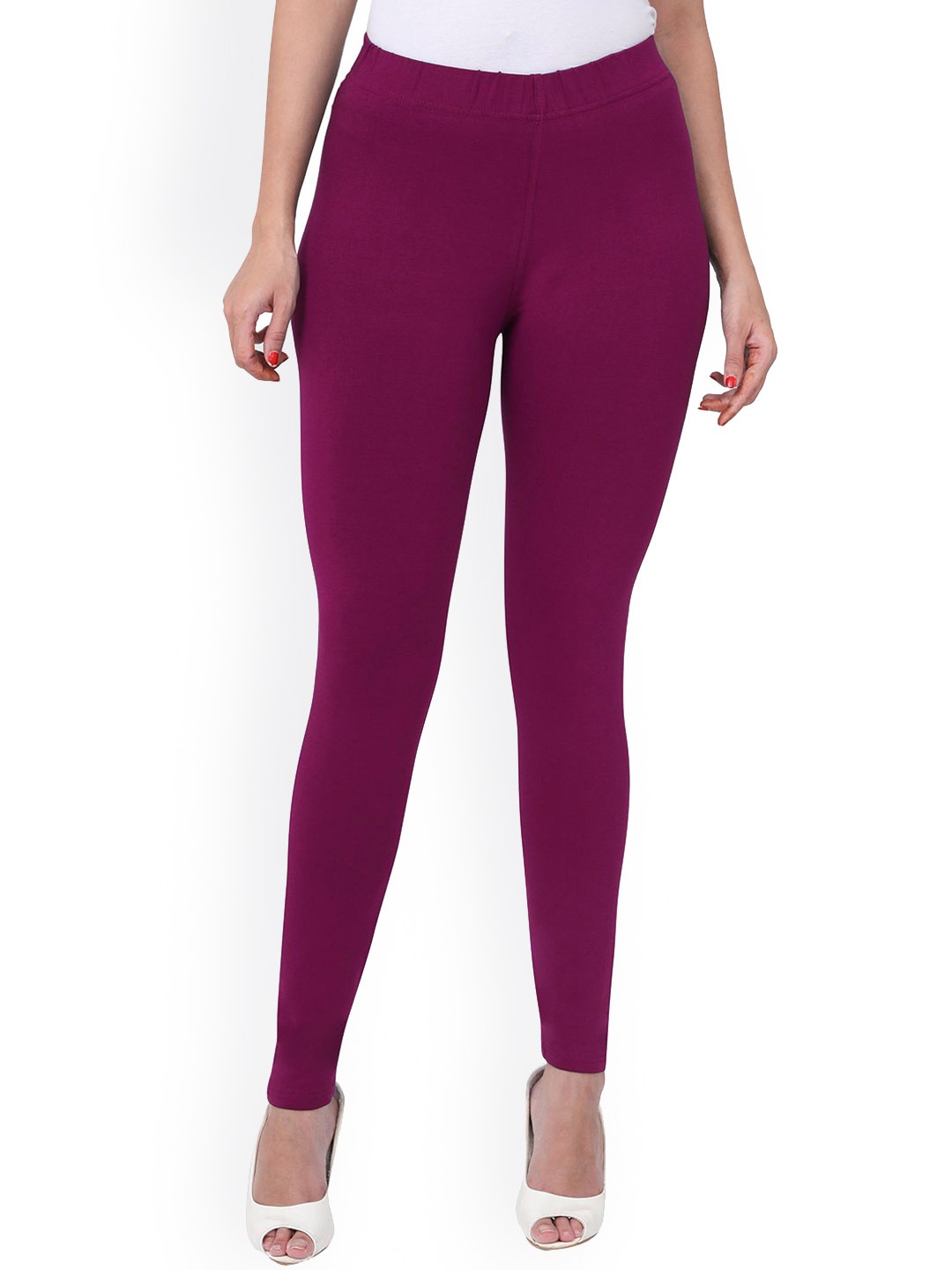 

MIRAAN Cotton Ankle-Length Leggings, Purple