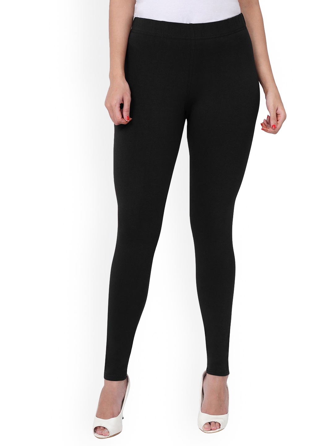 

MIRAAN Ankle-Length Cotton Leggings, Black