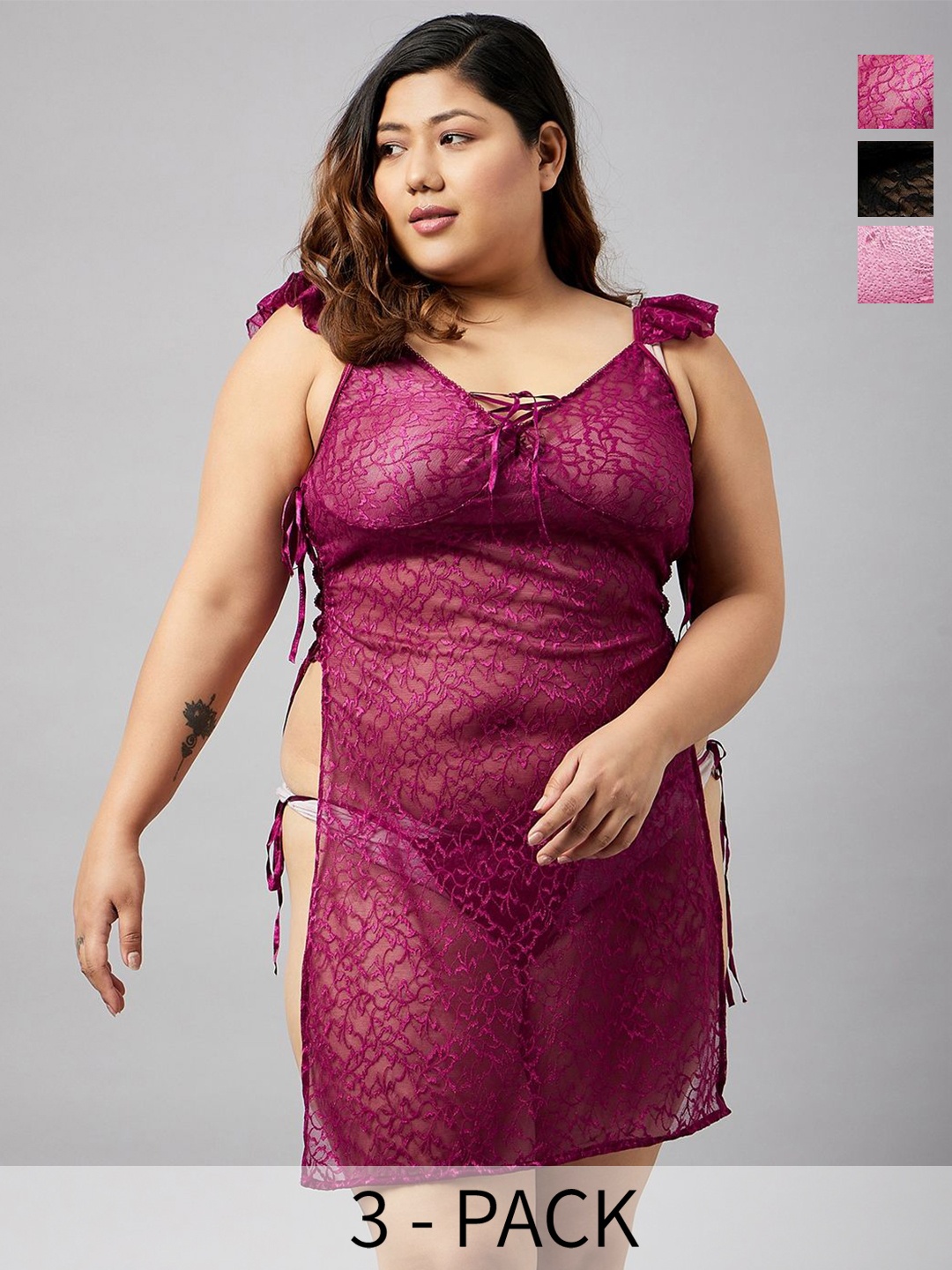 

Curves By ZeroKaata Net Baby Doll, Assorted